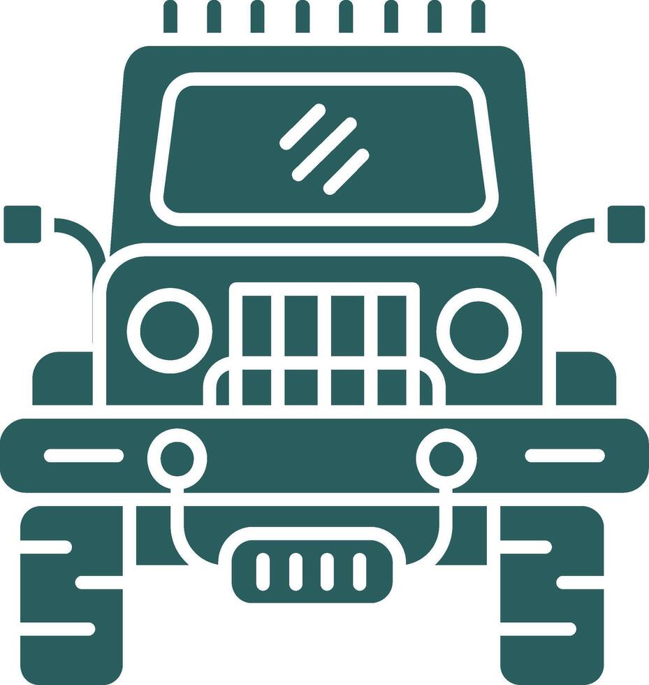 Jeep Glyph Gradient Green Icon vector