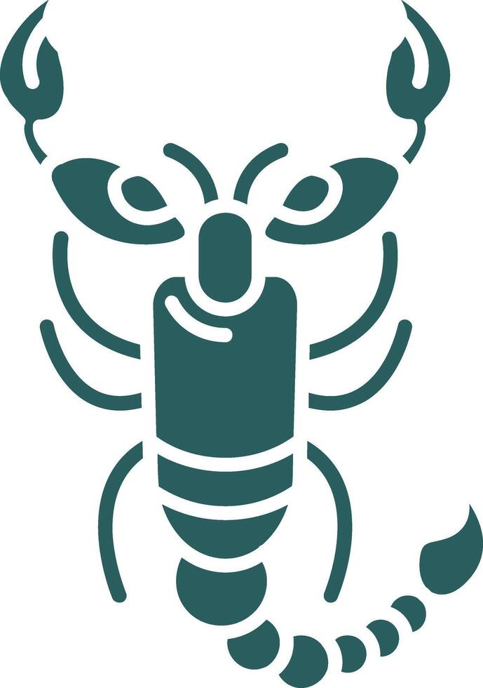 Scorpion Glyph Gradient Green Icon vector