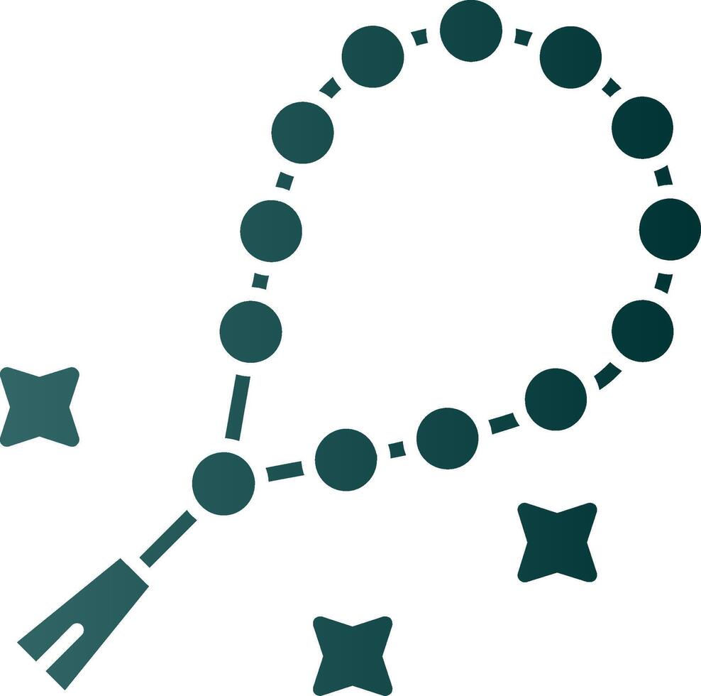 rosario glifo degradado verde icono vector