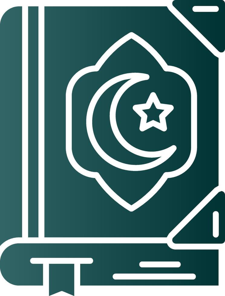Quran Glyph Gradient Green Icon vector