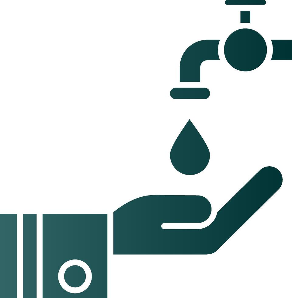 wudu glifo degradado verde icono vector