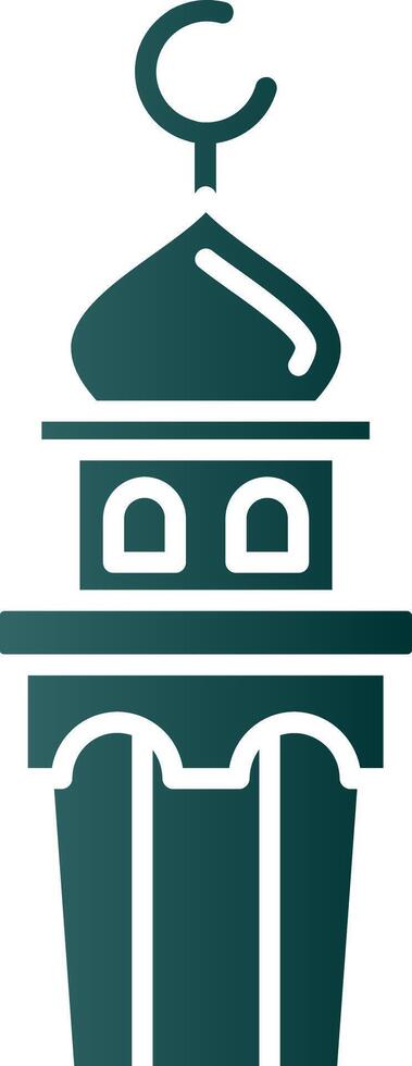 Minaret Glyph Gradient Green Icon vector