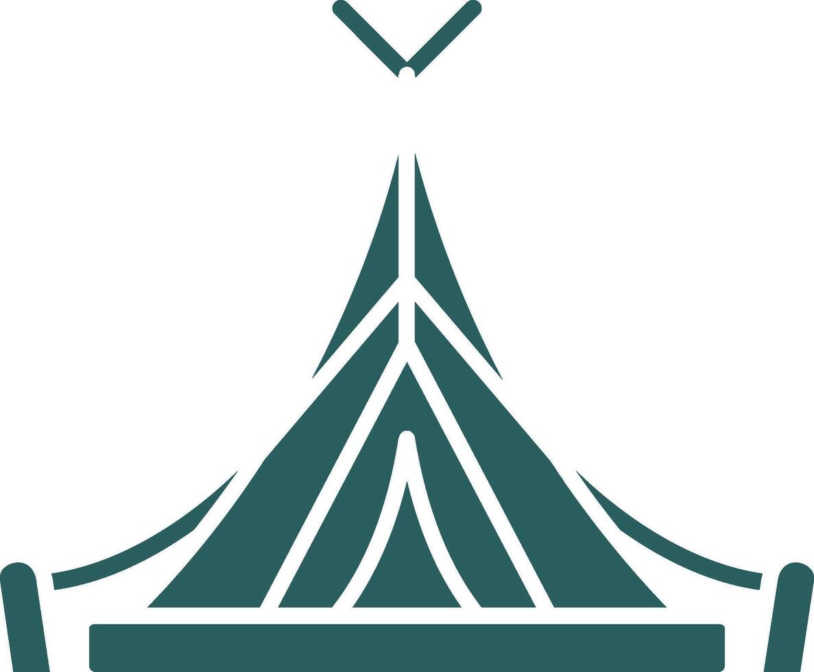 Tent Glyph Gradient Green Icon vector