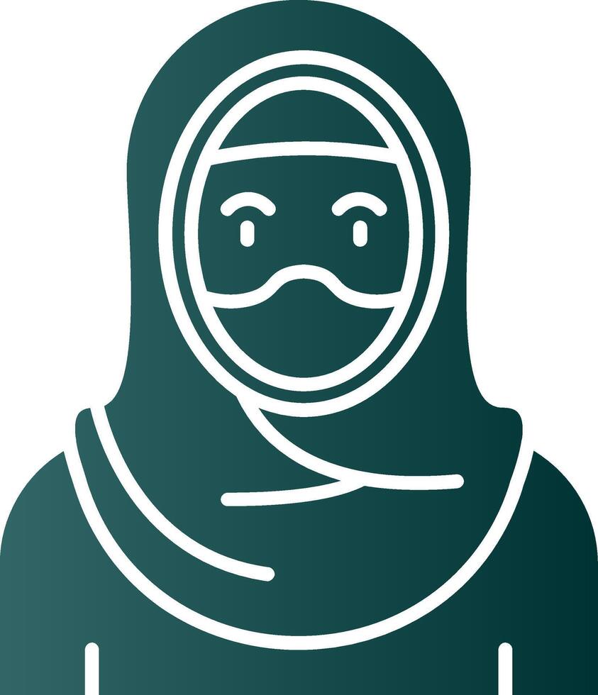 musulmán glifo degradado verde icono vector