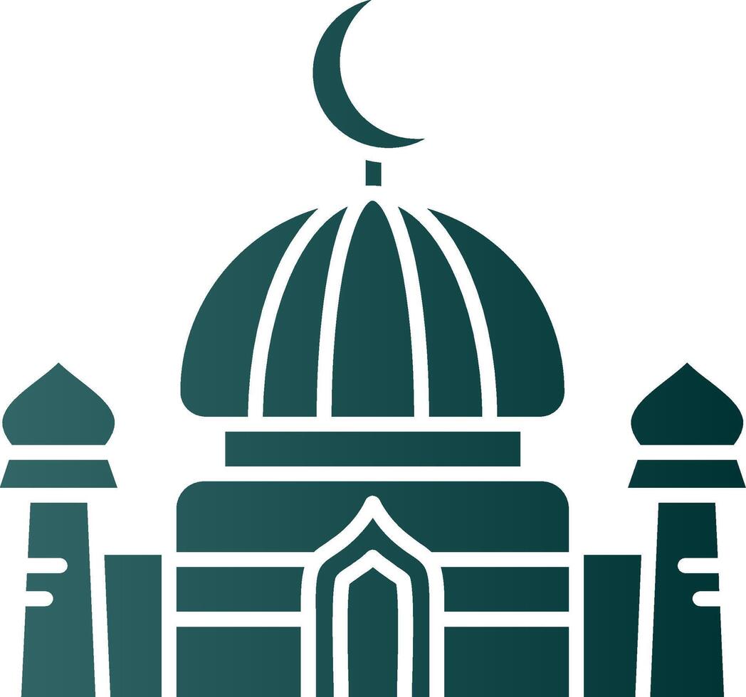 Dome Glyph Gradient Green Icon vector