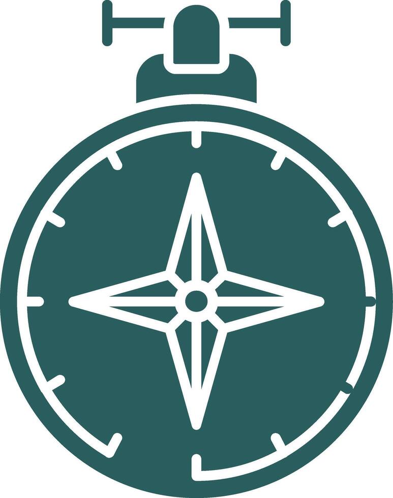 Compass Glyph Gradient Green Icon vector