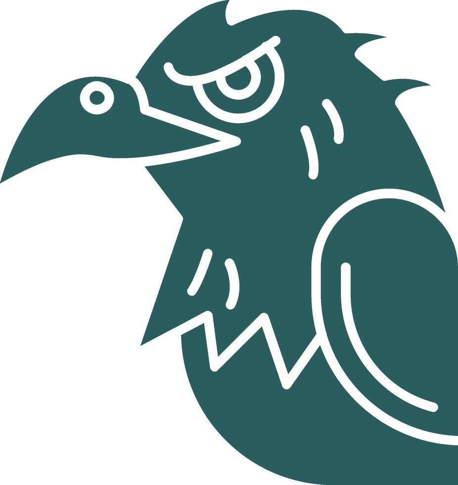 Eagle Glyph Gradient Green Icon vector