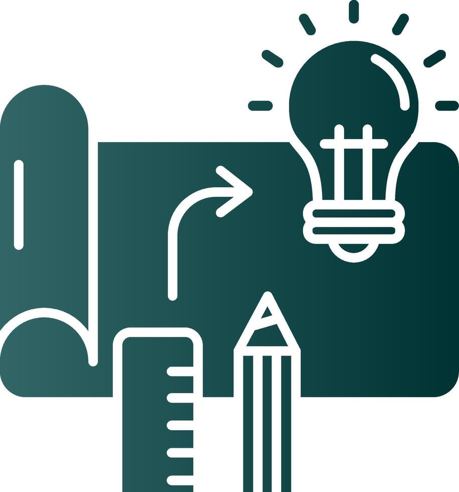 Design process Glyph Gradient Green Icon vector