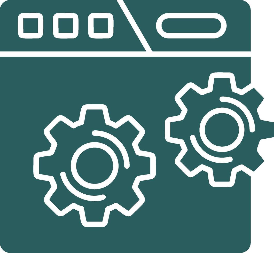 Web setting Glyph Gradient Green Icon vector