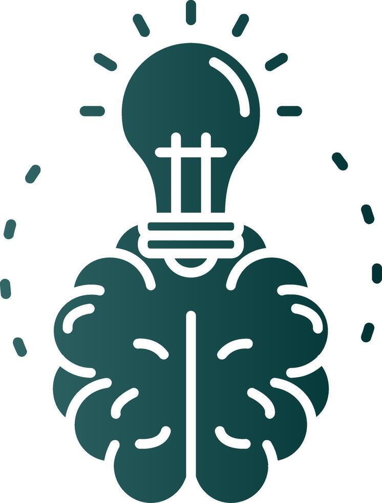 Brainstroming Glyph Gradient Green Icon vector