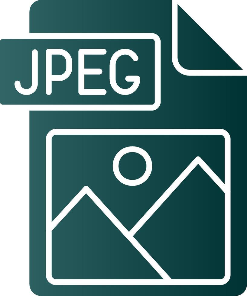 Jpg file format Glyph Gradient Green Icon vector