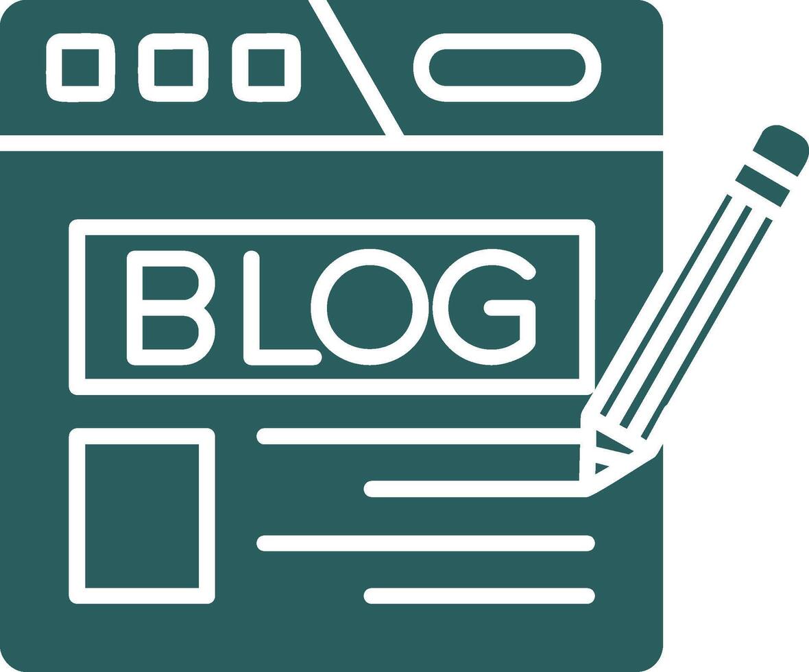 Blog Glyph Gradient Green Icon vector