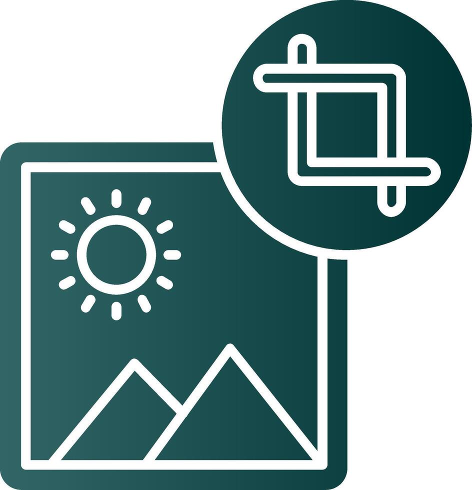 Crop Glyph Gradient Green Icon vector