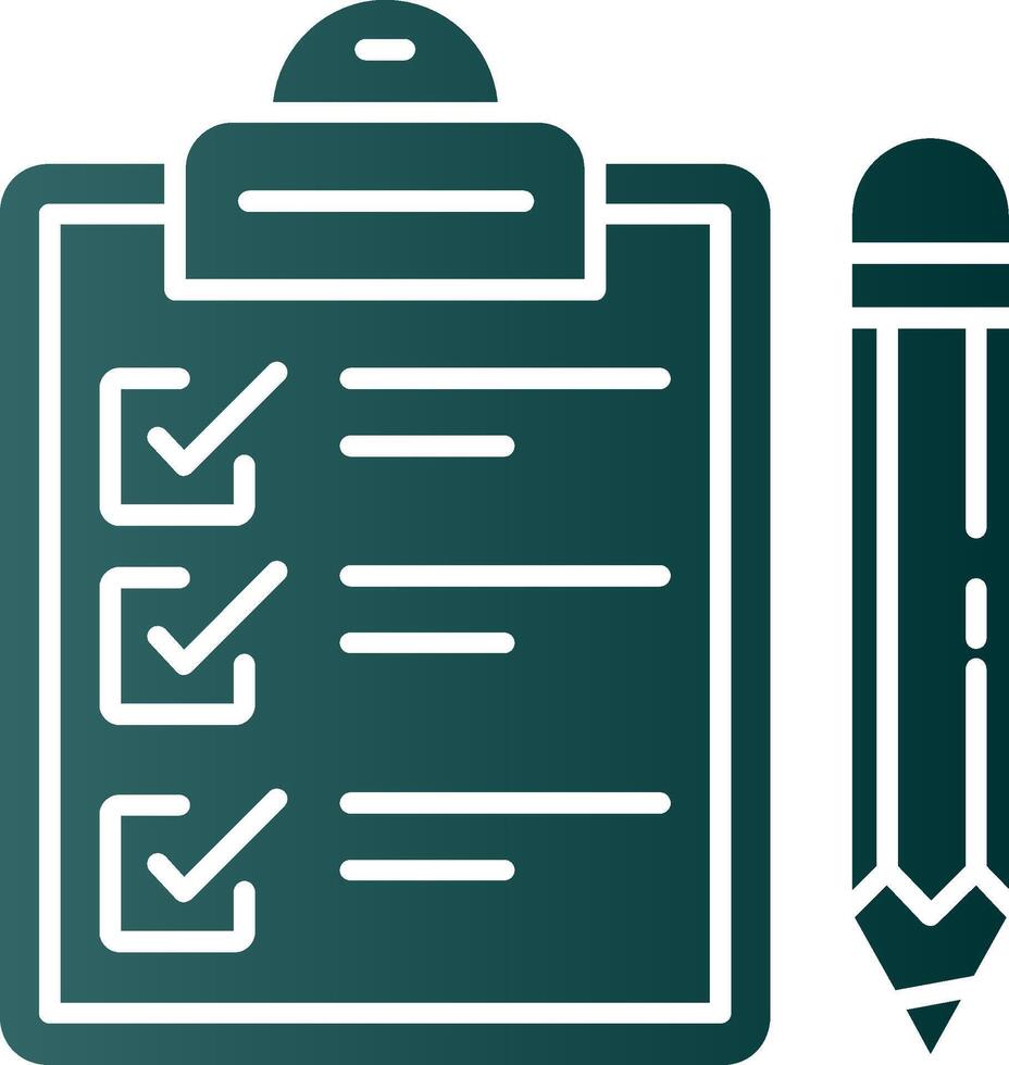 Exam Glyph Gradient Green Icon vector