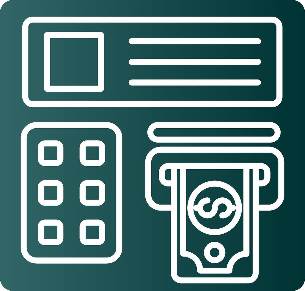 Atm machine Glyph Gradient Green Icon vector