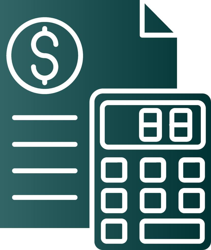 Calculator Glyph Gradient Green Icon vector