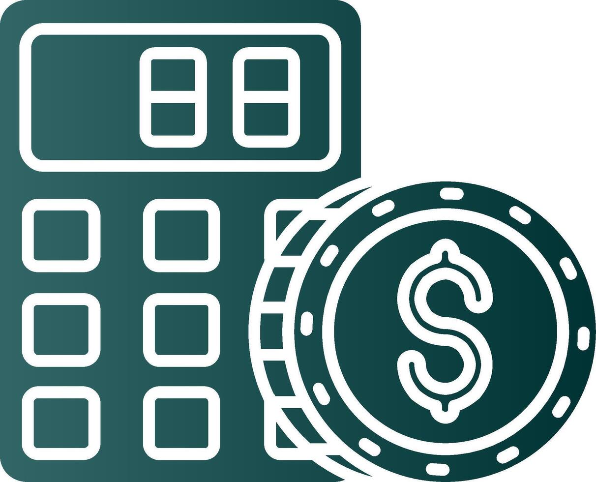 Calculator Glyph Gradient Green Icon vector