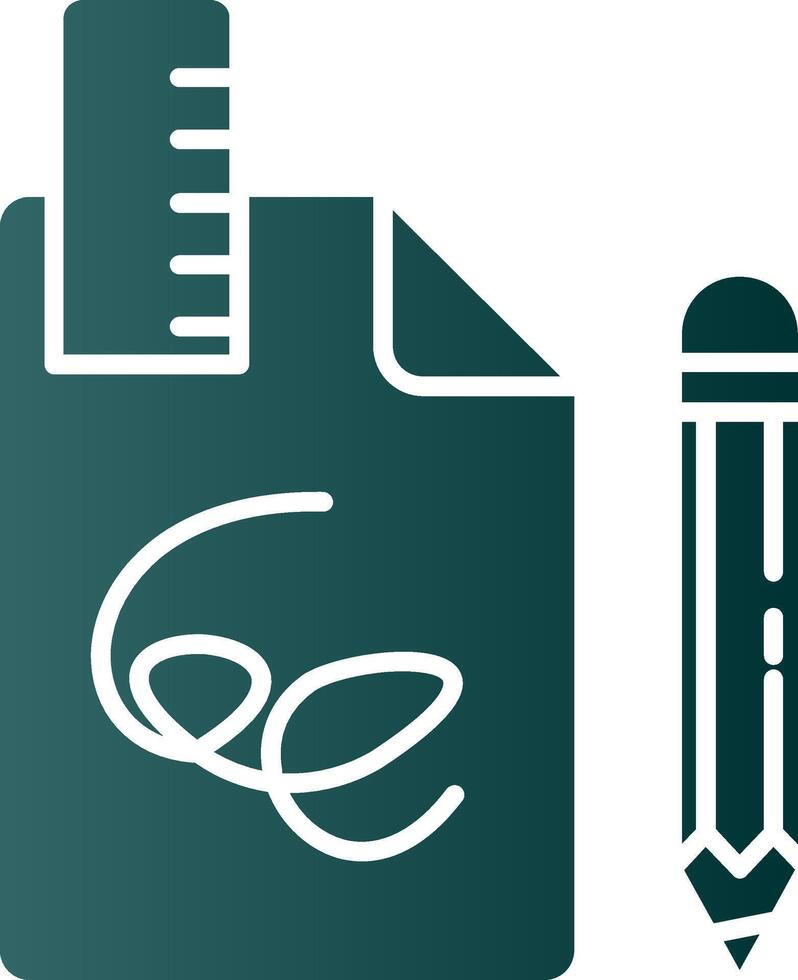 Draft Glyph Gradient Green Icon vector