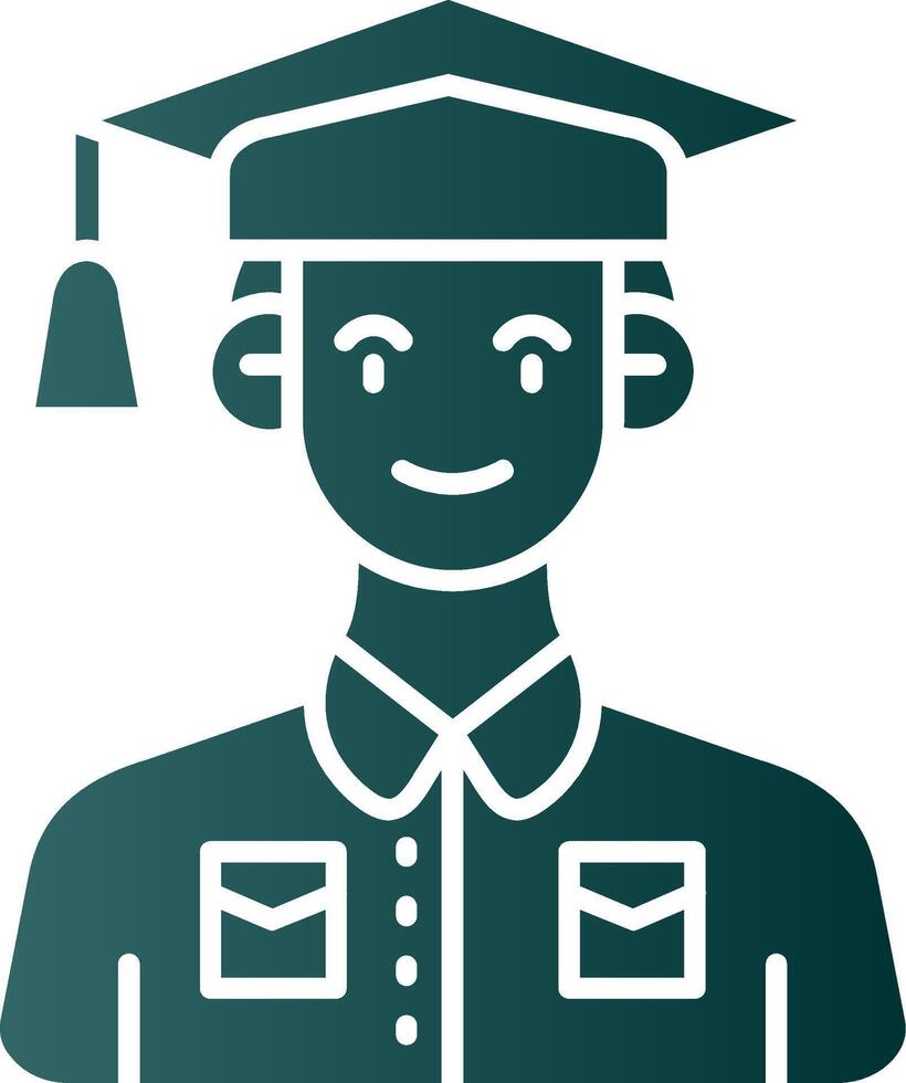 estudiante glifo degradado verde icono vector