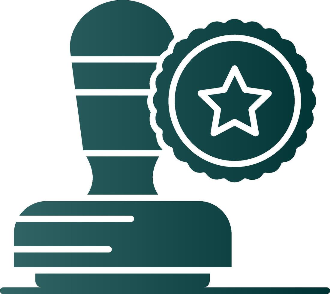 Stamp Glyph Gradient Green Icon vector