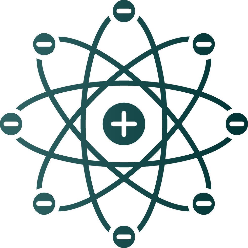 Atom Glyph Gradient Green Icon vector