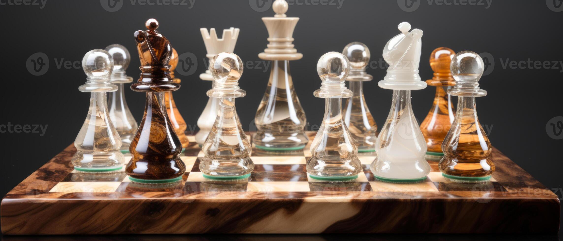 AI generated Chess Pieces in Elegant Focus photo