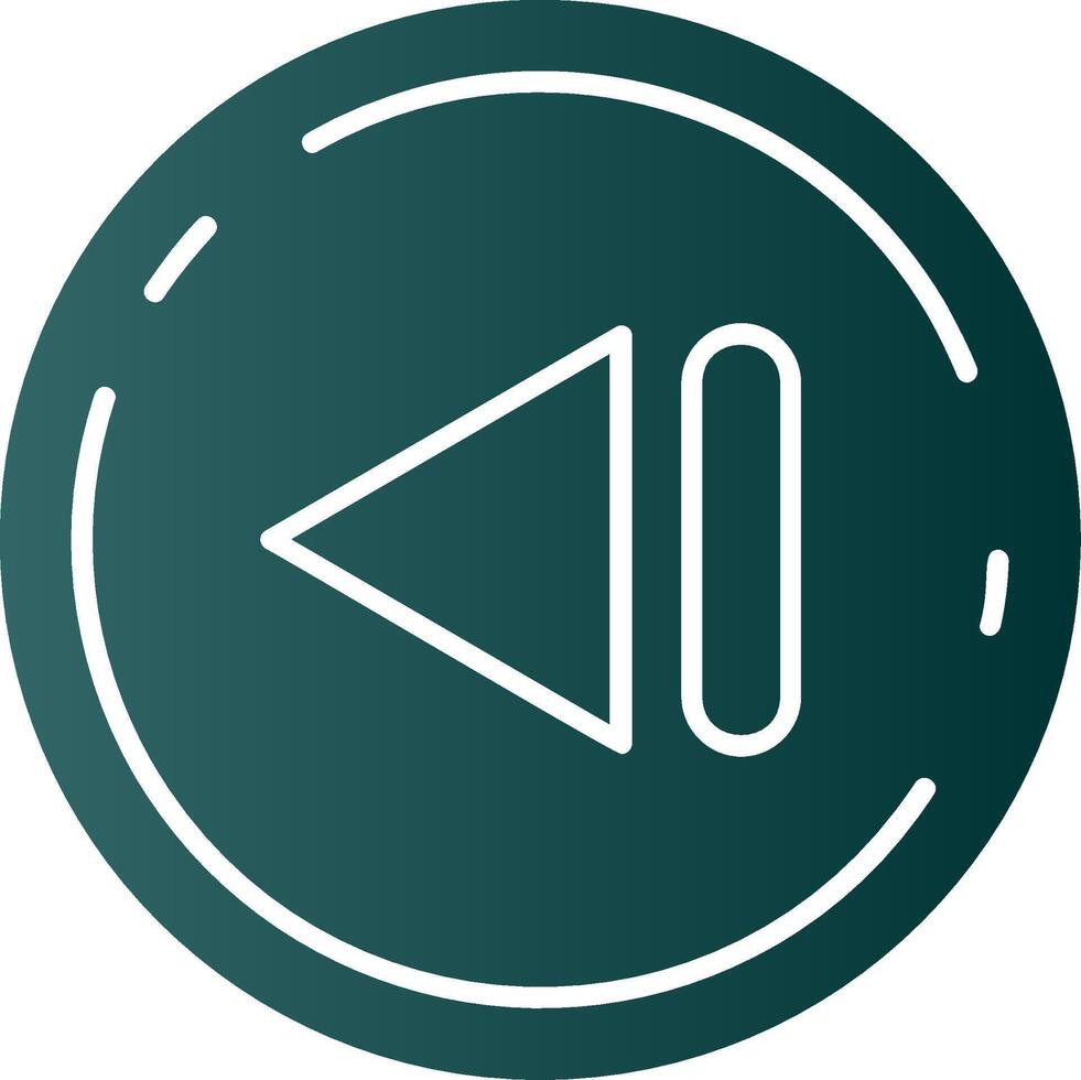 Previous Glyph Gradient Green Icon vector