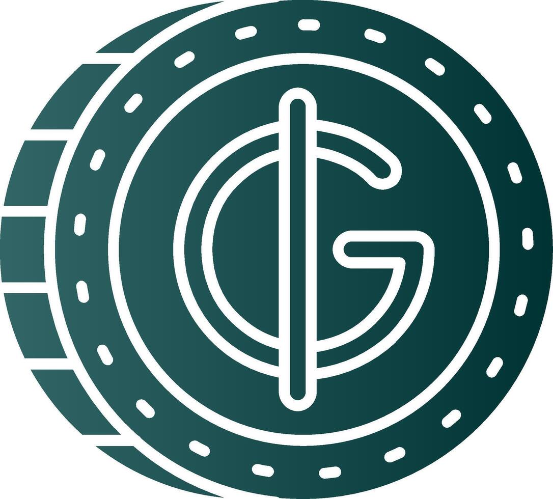 Guarani Glyph Gradient Green Icon vector