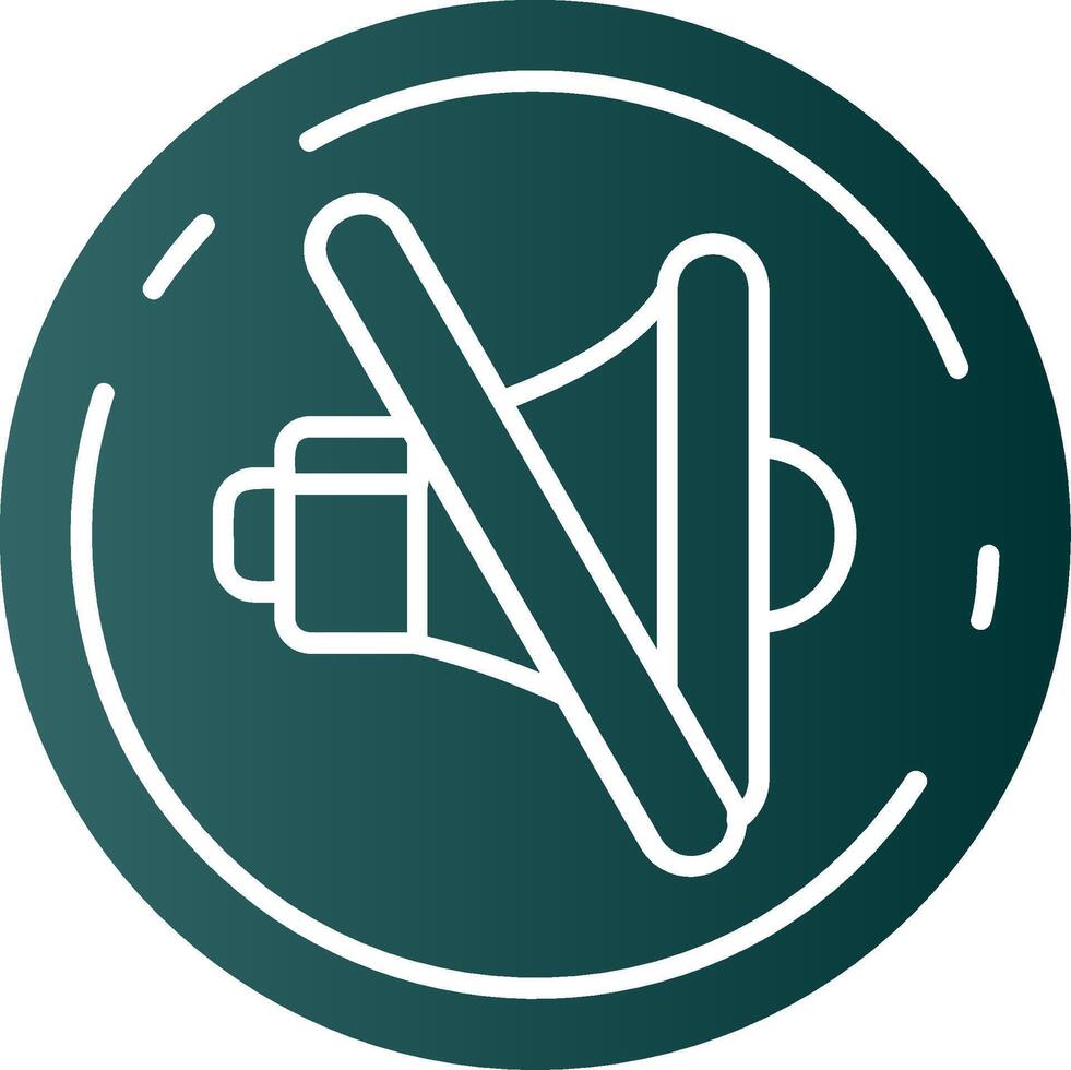Mute Glyph Gradient Green Icon vector