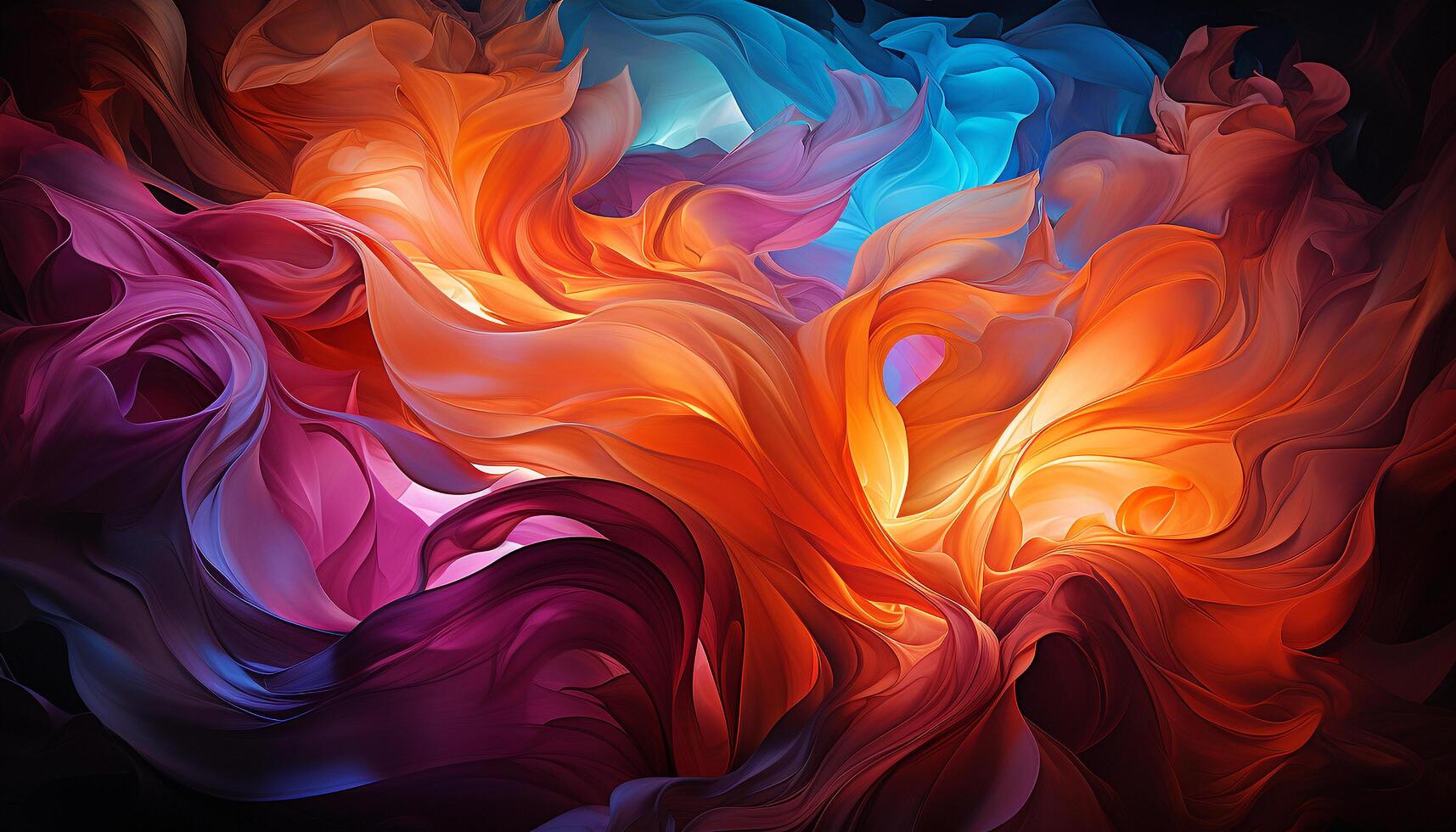 AI generated Glowing flame paints a mysterious futuristic wave generated by AI photo