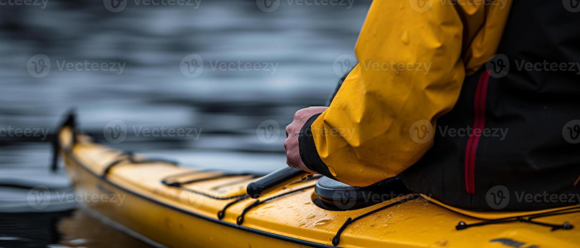 AI generated Adventurous Kayaker Conquering Rapids photo