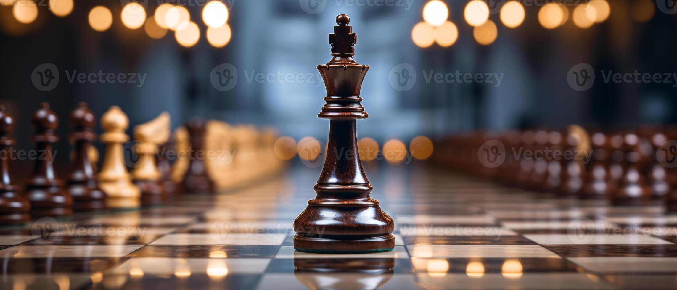 AI generated Elegant Chessboard Setup at Start of Game photo