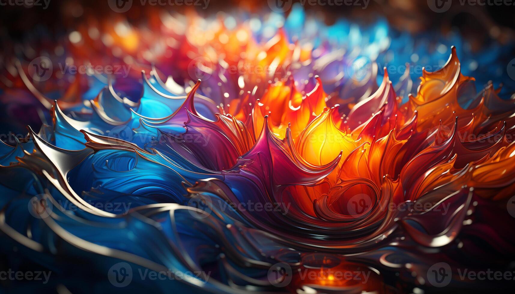 AI generated Abstract flame pattern in vibrant colors, burning bright generated by AI photo