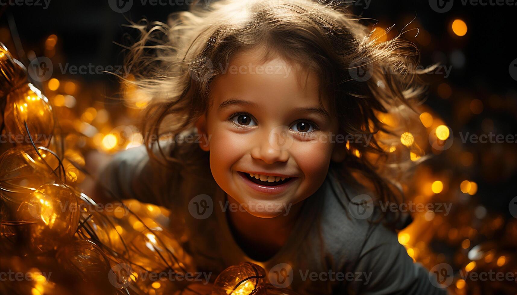 AI generated Smiling child, happiness, cute, cheerful, celebration, joy generated by AI photo