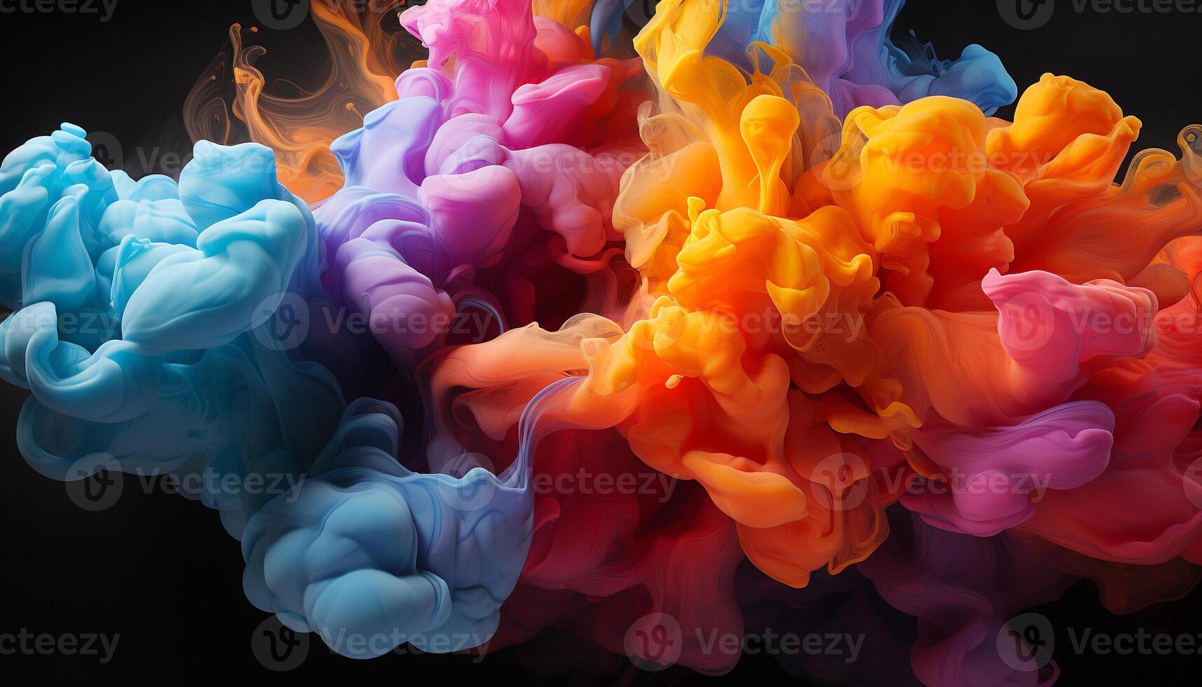 AI generated Abstract paint colors flowing in smooth liquid motion generated by AI photo
