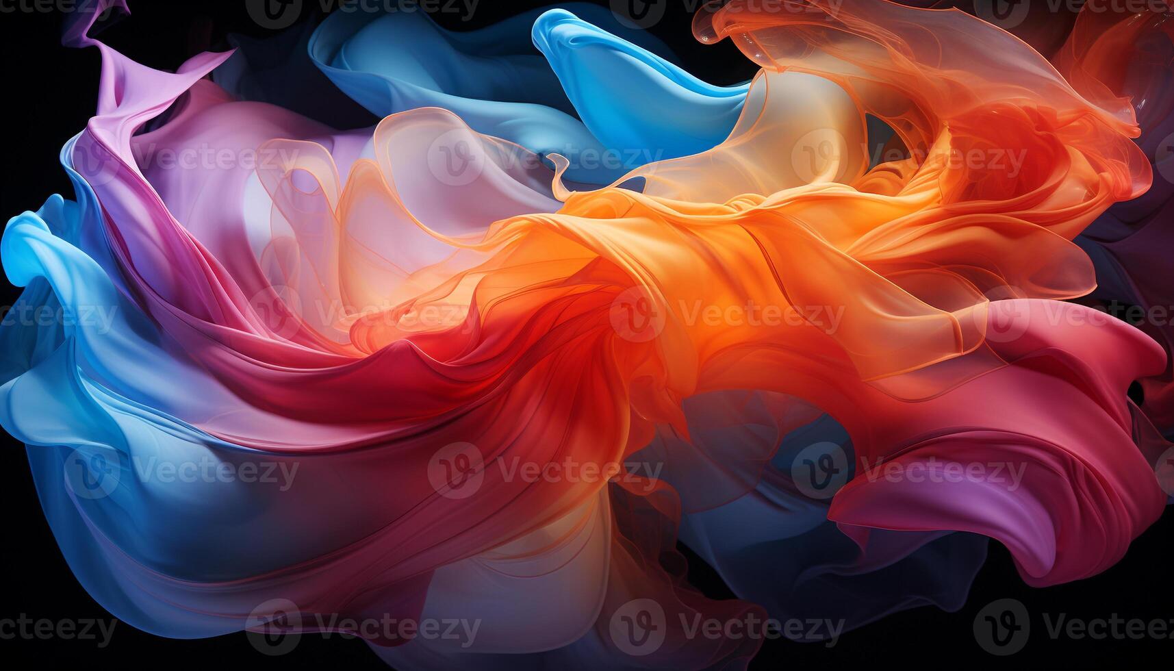 AI generated Abstract multi colored curve backdrop with vibrant colors generated by AI photo
