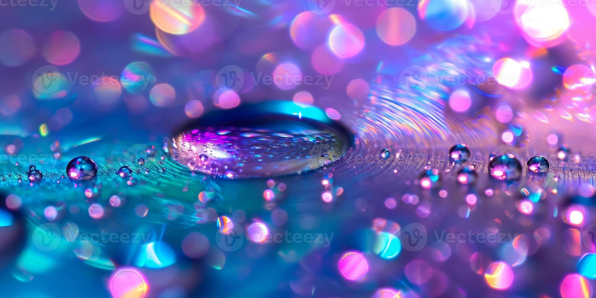 AI generated Close Up of a Water Drop in a Pool of Water photo