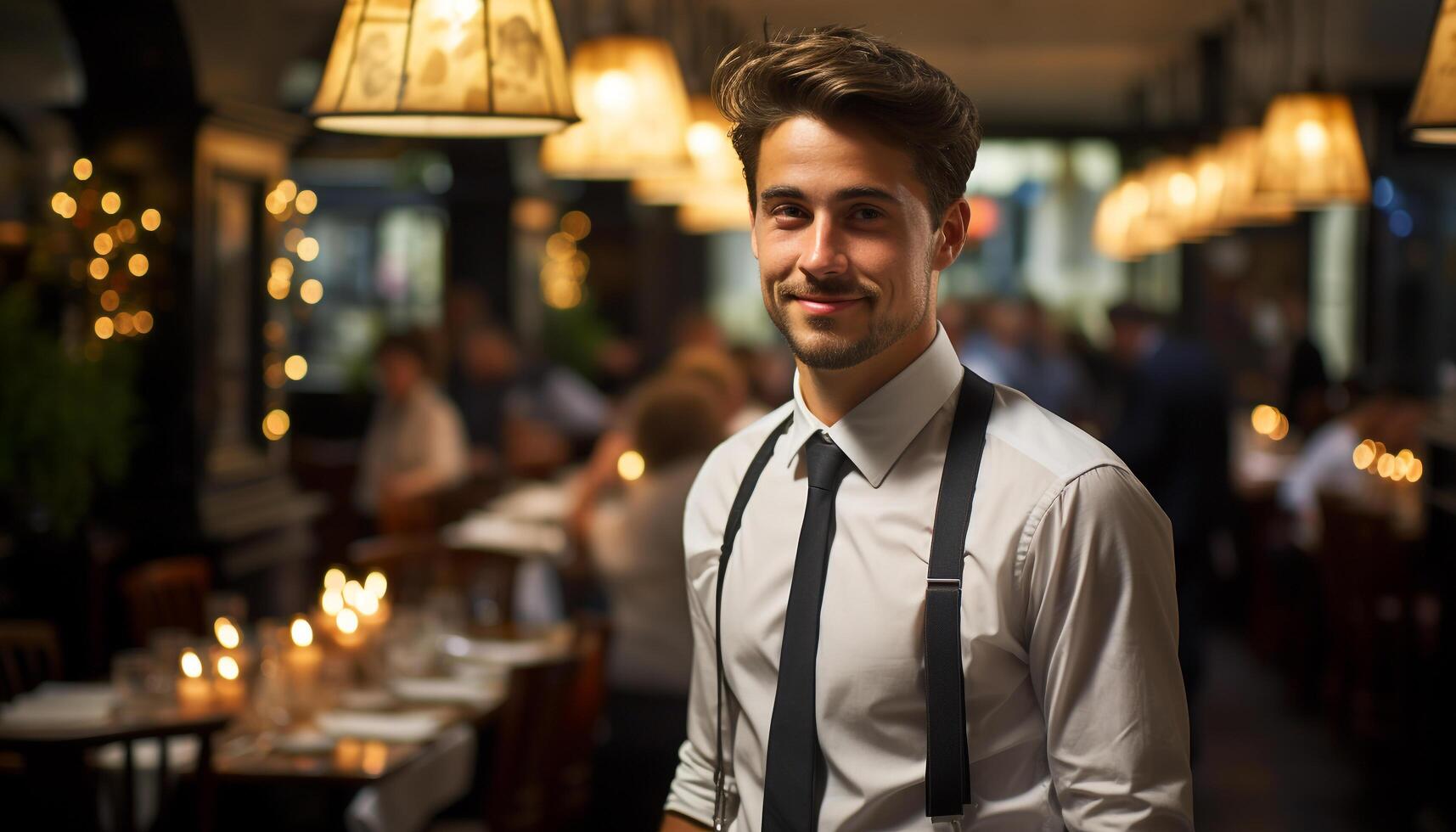 ai generado joven adulto empresario sonriente, mirando a cámara con confianza generado por ai foto