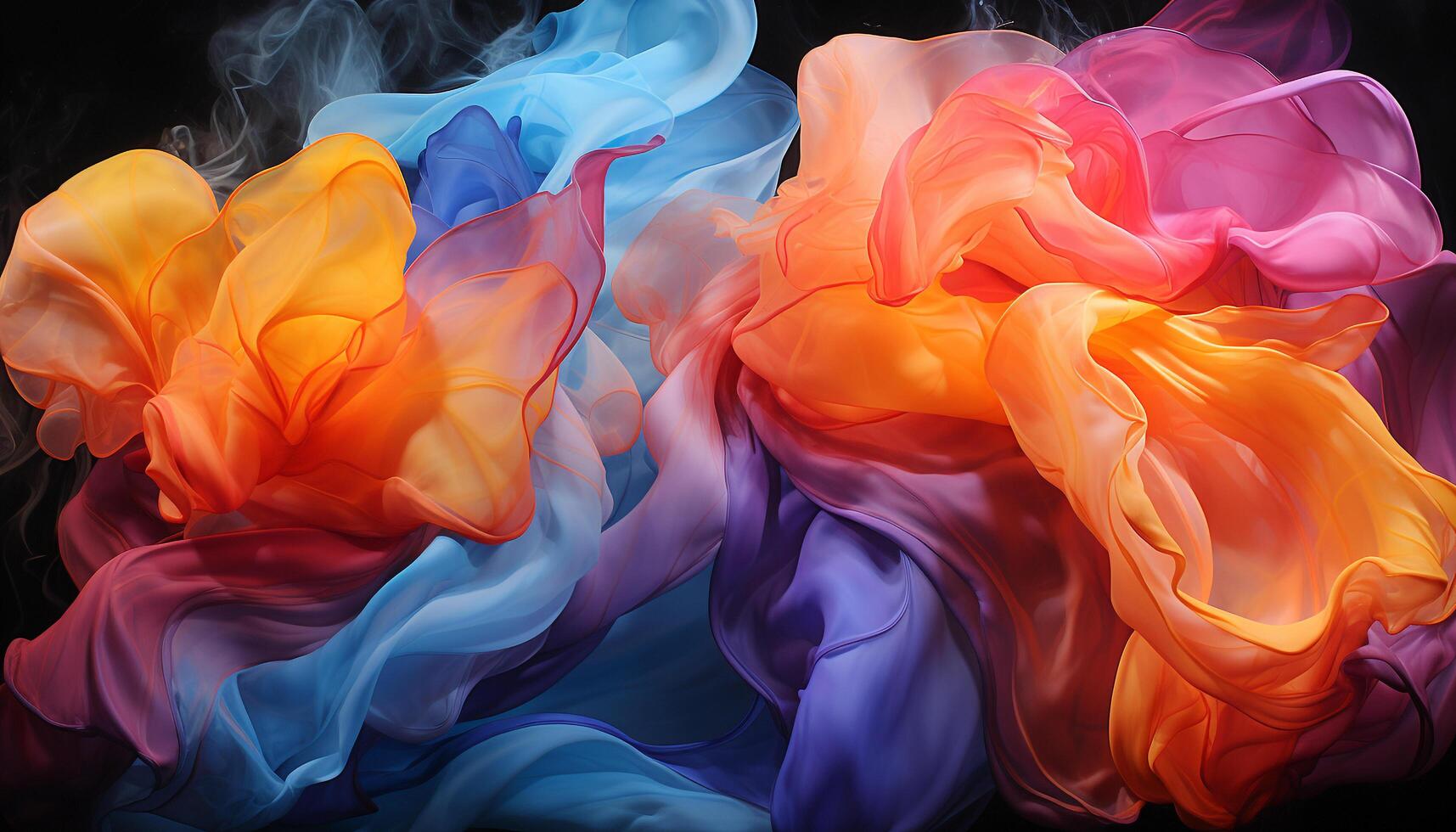 AI generated Abstract colors flowing in vibrant waves of beauty generated by AI photo