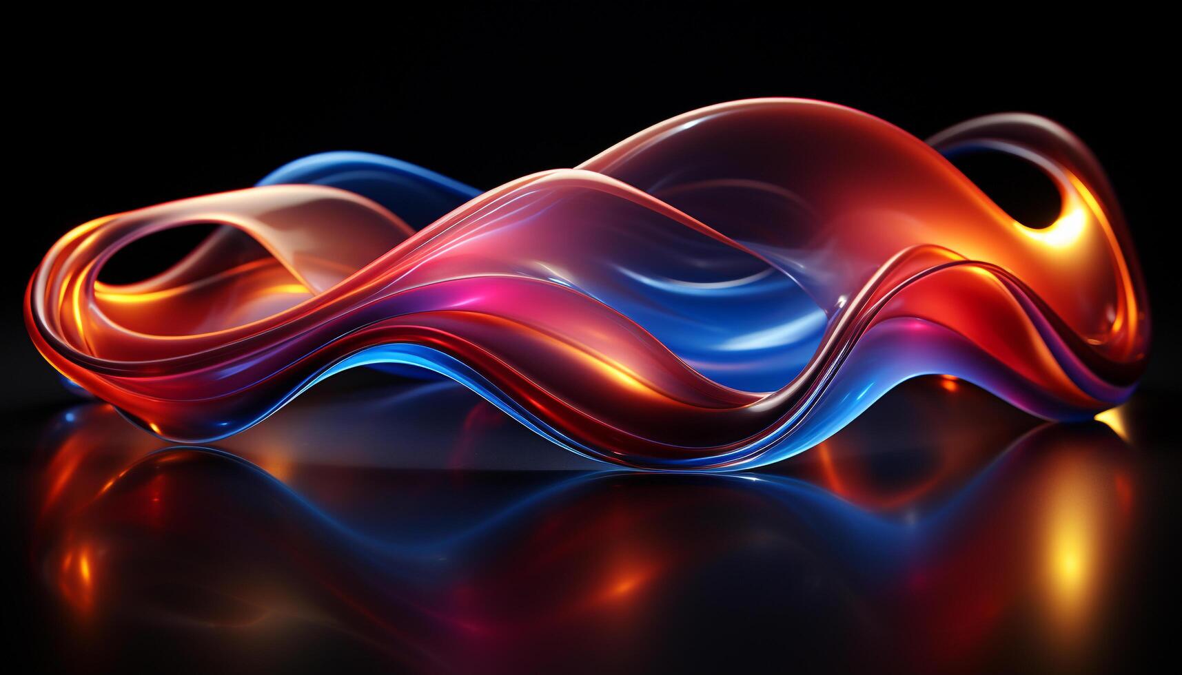 AI generated Abstract wave pattern in vibrant colors, glowing and flowing generated by AI photo