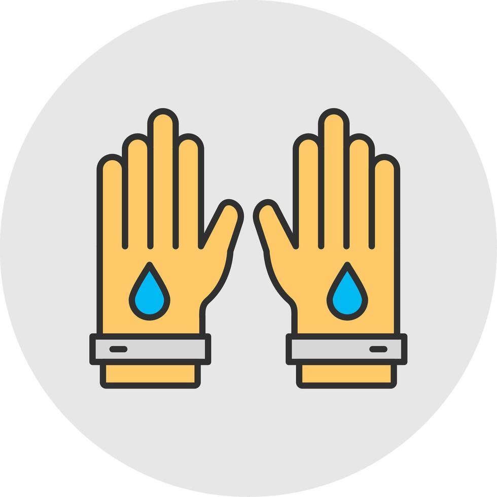 Working Gloves Line Filled Light Circle Icon vector