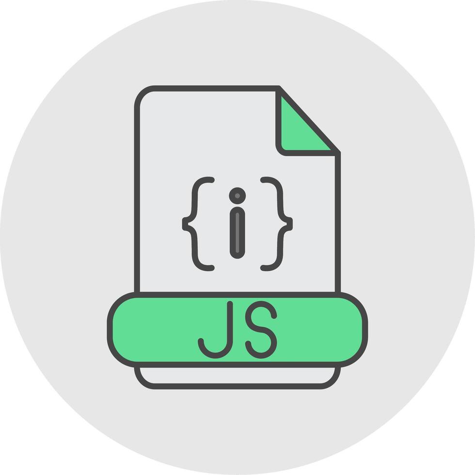 Js Format Line Filled Light Circle Icon vector