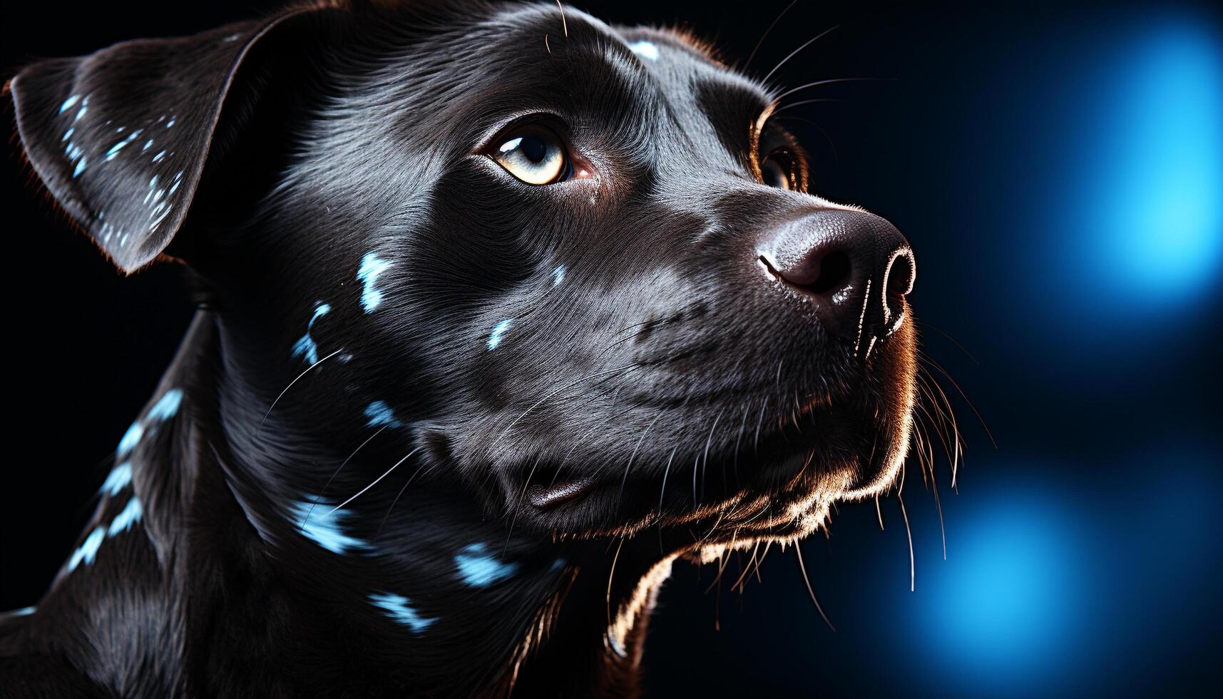 AI generated Cute puppy sitting, looking at camera, outdoors generated by AI photo