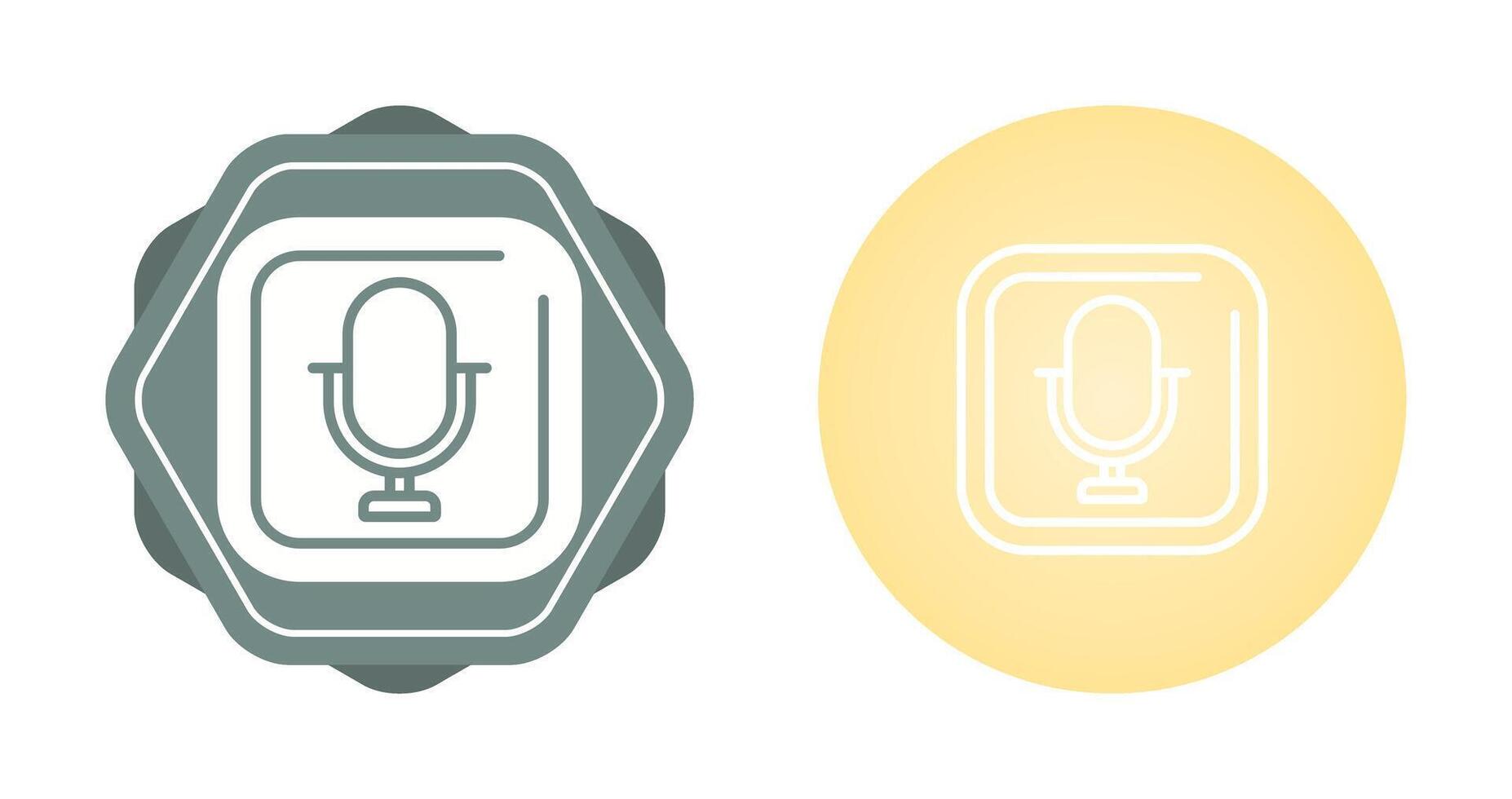 Microphone Square Vector Icon