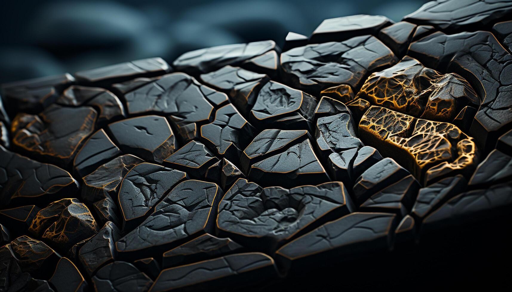 AI generated Abstract broken rock shapes create futuristic architectural design generated by AI photo