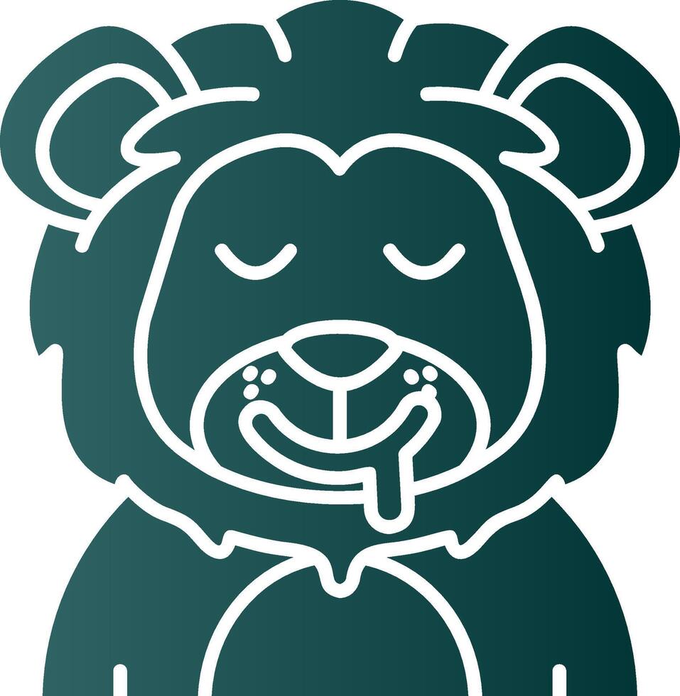 babear glifo degradado verde icono vector