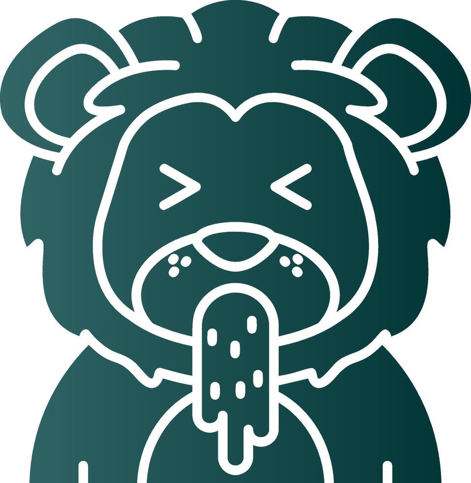 Vomit Glyph Gradient Green Icon vector
