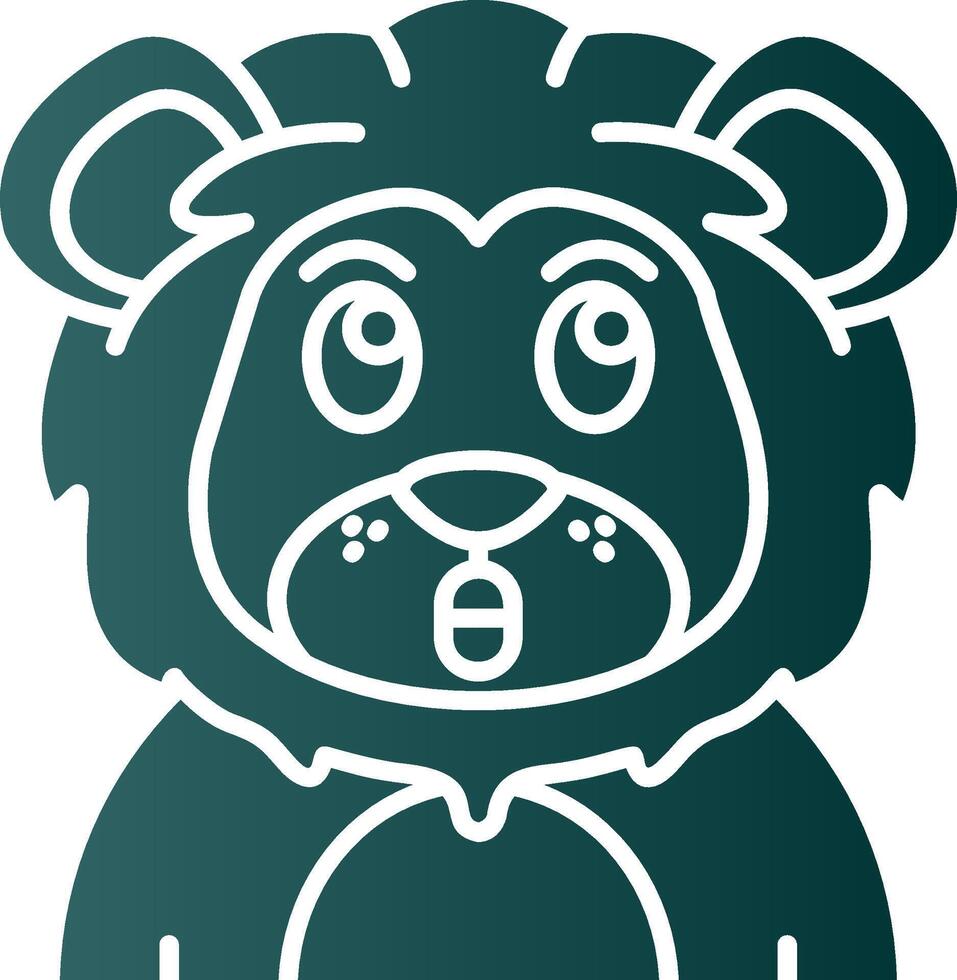 Surprised Glyph Gradient Green Icon vector