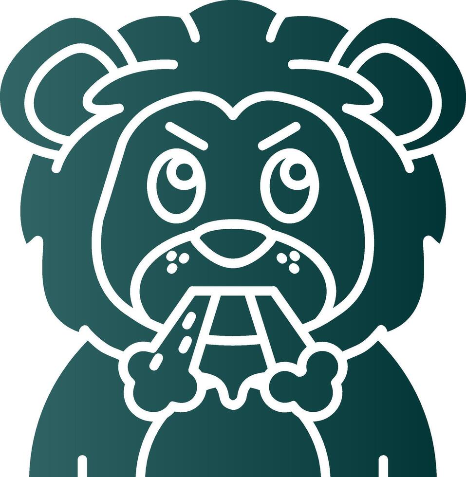 Angry Glyph Gradient Green Icon vector