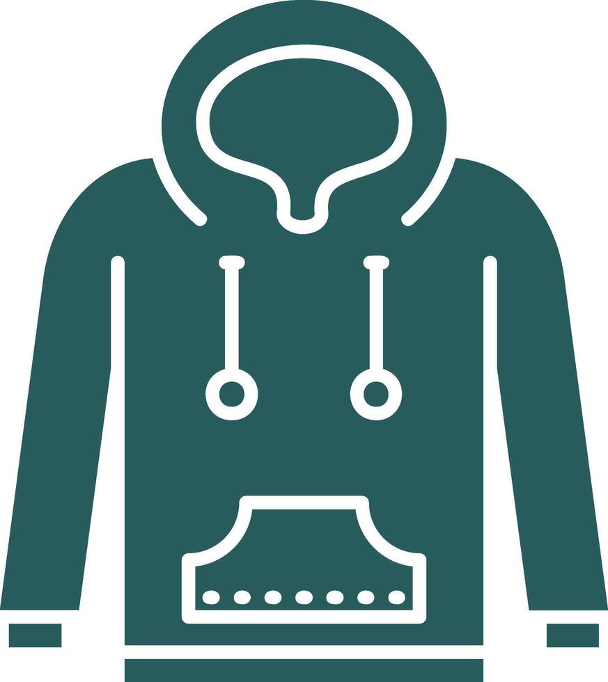 Hoodie Glyph Gradient Green Icon vector